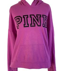 PINK Everyday Lounge Campus Pullover Hoodie in Hot Pink Size XS